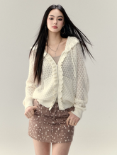Lace Hollow Knit Jacket – Off-White
